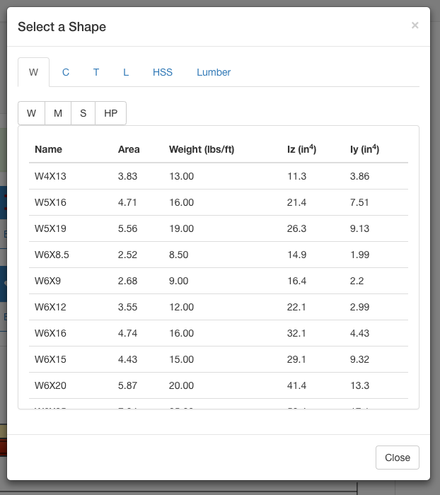 Wide Flange I Beam Load Chart