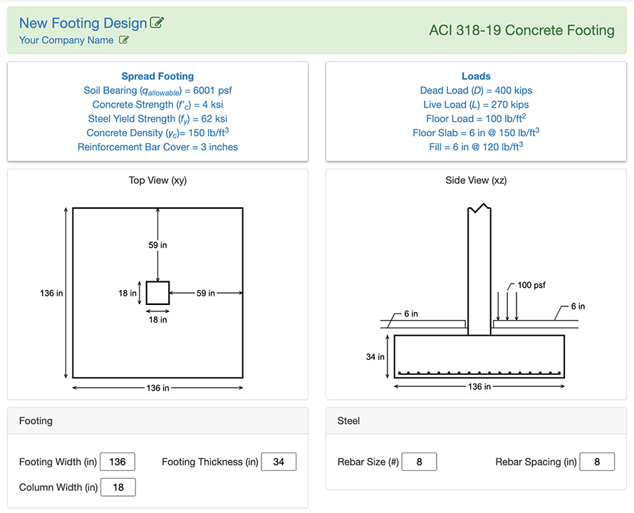 concrete footing app image