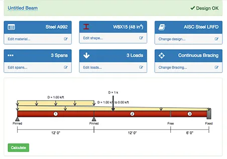 Complex beam model screenshot